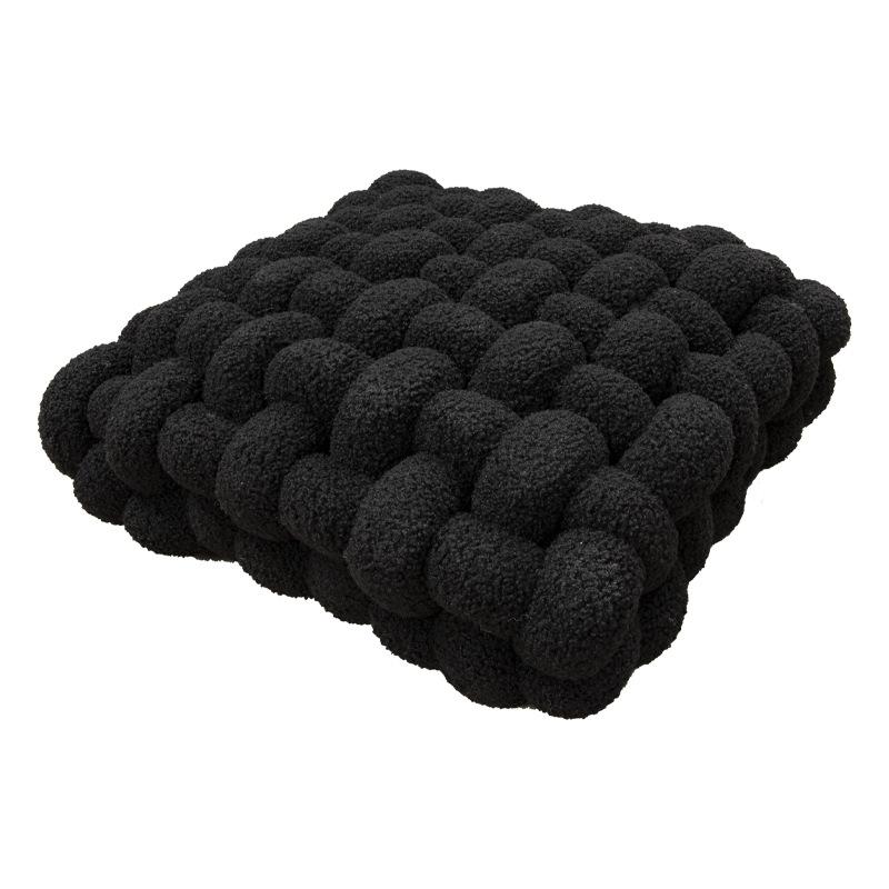 Plush Lamb Fur Square Woven Cushion Seat Pad for Chair Sofa Home Decor