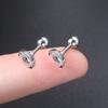 2 шт., минимальные серьги из нержавеющей стали с цирконом, женские и мужские спиральные серьги для козелка, хряща, раковины Daith, ювелирные изделия для пирсинга ушей