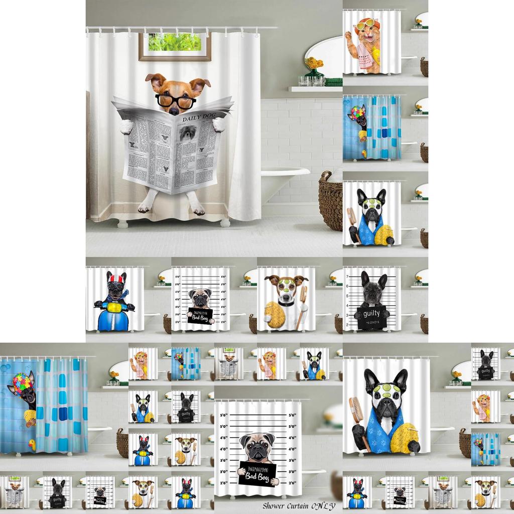 Плотная полиэстеровая штора для ванной для купания домашних животных, устойчивая к пятнам и воде