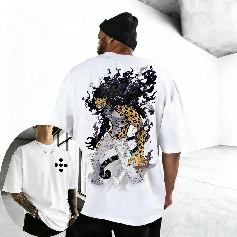 2026 New Hot Summer One Piece Rob Lucci Unisex Cotton T-shirt Men Women Vintage T-shirt Hip Hop Streetwear Oversized T-shirt