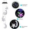 LED Solar Wind Chime Light Garden Stars Moon Wind Chime Lamp Colorful Waterproof Hanging Solar Light for Garden Yard Home Decor