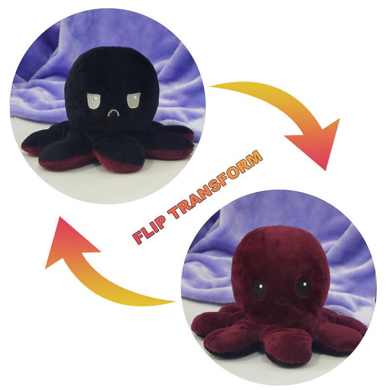 Reversible Double-Sided Octopus Plush Toy