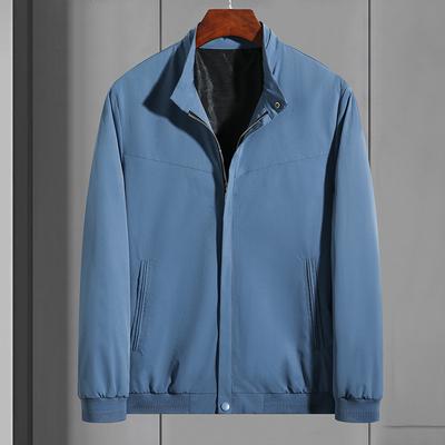 Мужская весенняя куртка больших размеров, новая деловая куртка среднего возраста с воротником-стойкой для мужчин