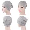 1Pc Hat Cancer Chemo Polyester Plain Turban Wrap Cap Women Stretch Hair Loss Head Scarf Muslim