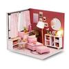 moin moin Dollhouse Miniature Handmade Kit Set Modern Modern Stylish Model Room Chic Living Small For Beginners LED Light Acrylic Case Set +