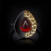 European Retro Chic Oval MS Ruby Black and Gold Two Tone Ring