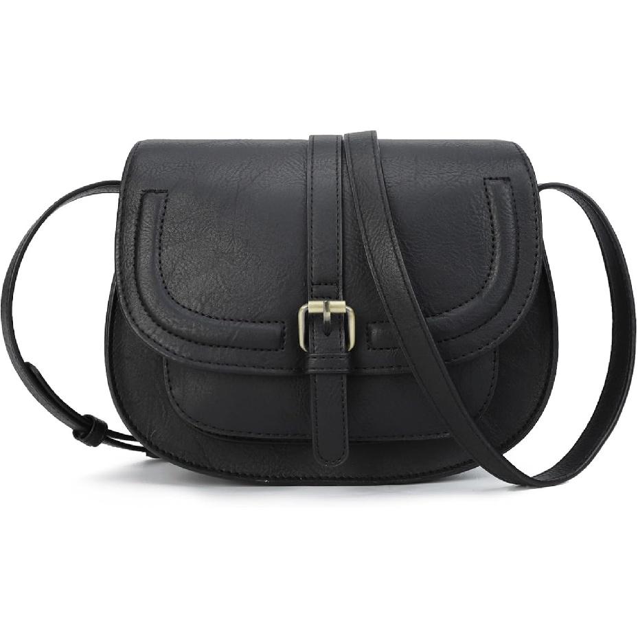 AFKOMST Crossbody Bags for Women,Small Saddle Purse and Boho Cross Body Handbags,Vegan Leather