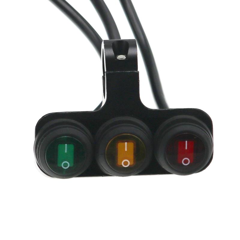 LMoDri Аксессуары для мотоциклов Модифицированный алюминиевый сплав Три кнопки 12 В Красный водонепроницаемый переключатель Фары Прожекторы