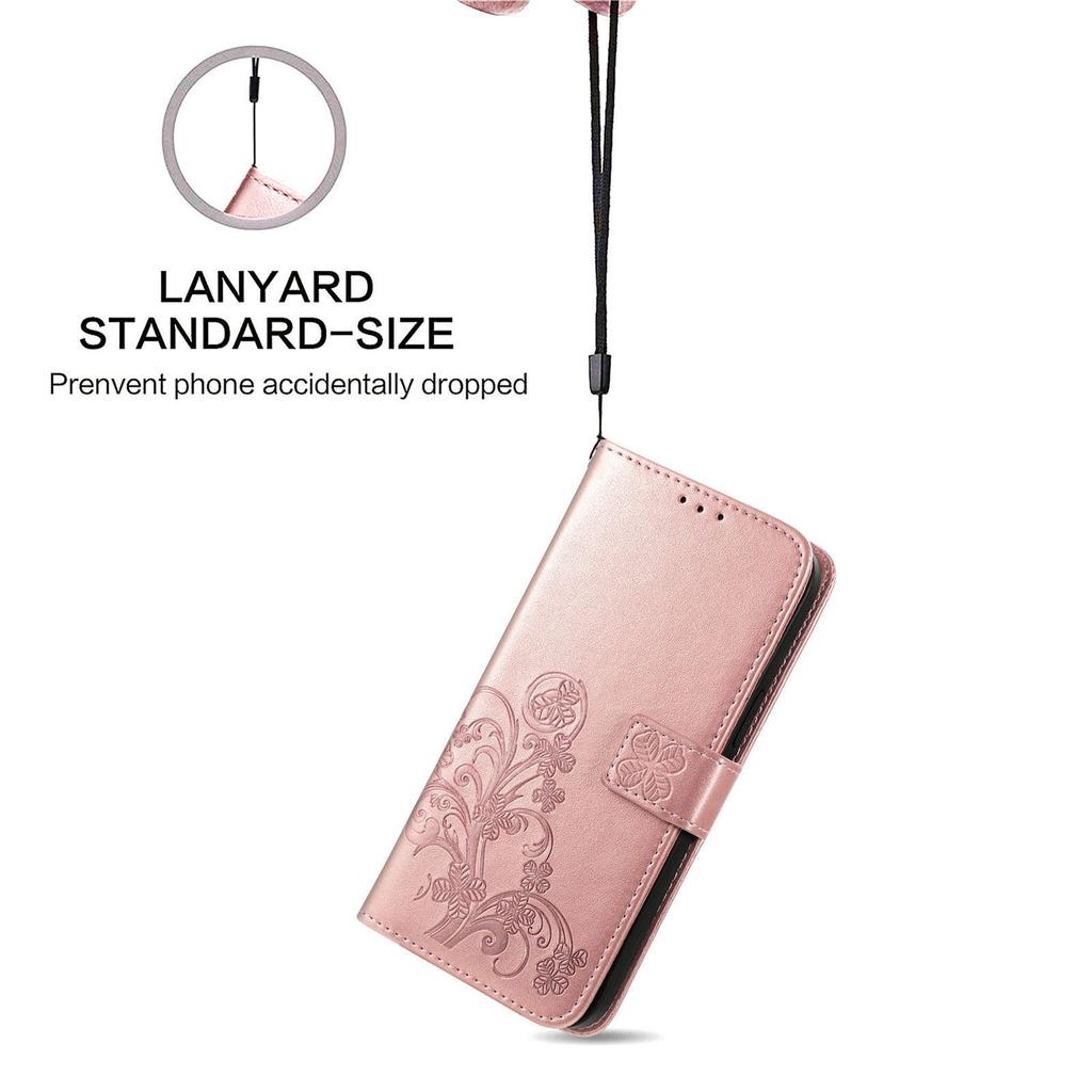 Leather Wallet Flip Case for Huawei Nova 15 14 13 12 12S 11 9 Ultra Pro SE Y72 Y63 Y73 9 Embossed Clover Floral Design