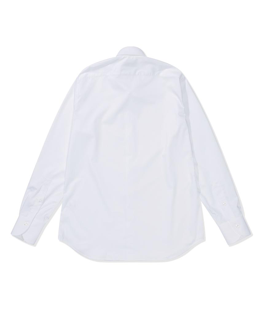 PRODESHIRT [Приталенная и не требующая глажки] Бамбуковая рубашка с воротником-стойкой (белый)