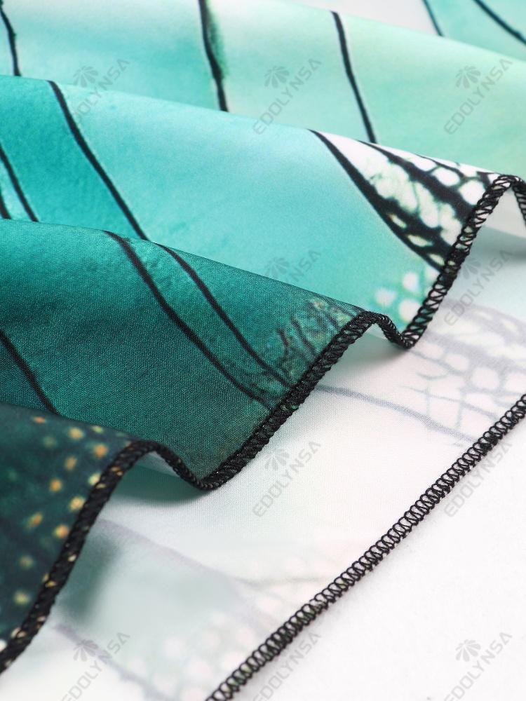 EDOLYNSA Шикарный женский халат больших размеров, кафтан, китайский узел с v-образным вырезом, благоприятный узел, богемное платье, купальник, накидка, домашняя одежда Q1634