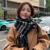 Korean Plaid Scarf for Women: High-End, Warm, Autumn & Winter Shawl, Stylish Neck Gift for Students