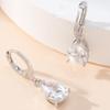7MM White Zircon Water Drop Earring Platinum Earrings 2024 Trend