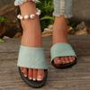 Fashion 2025 Summer Women's Round Toe Flat with Slippers Hot Sale Concise Slippers Daily Casual Plus Size Sandals Zapatos De Mujer