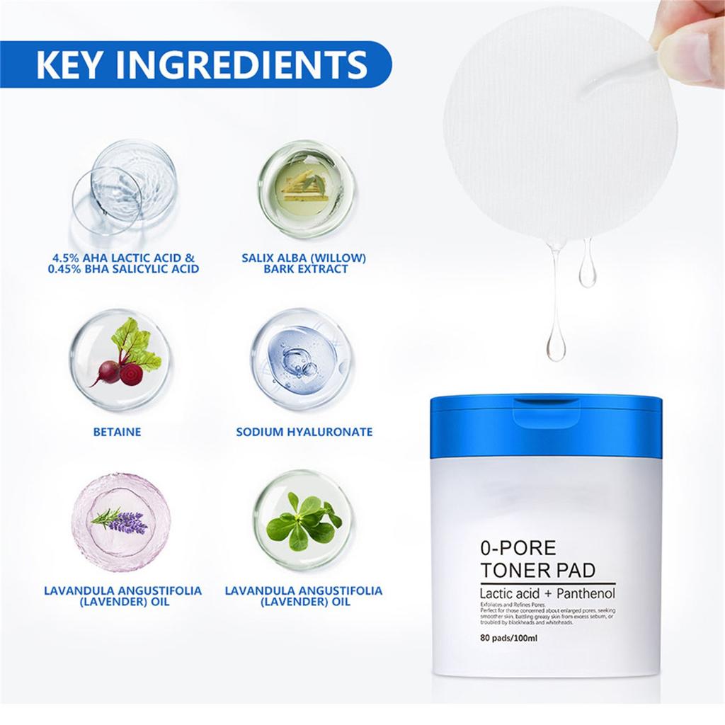 Salicylic-Acid Cotton Pads (80 Pieces) Gentle Moisturizing Salicylic-Acid Cotton Pads Toner Serum 100ml