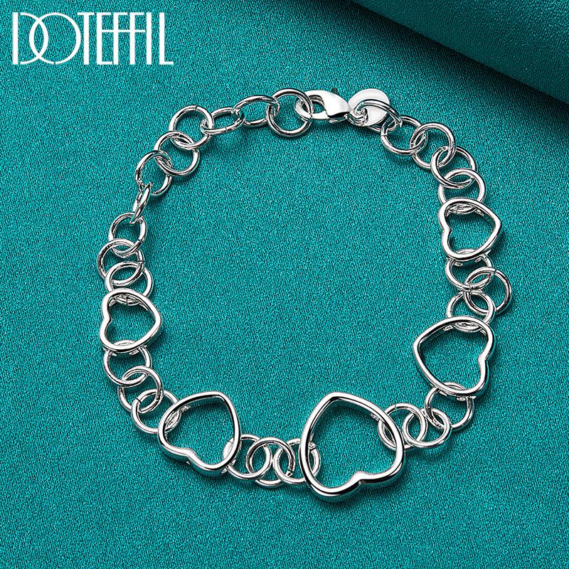 Браслет в форме сердца Серебряные красивые украшения