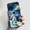 Casing For ZTE Blade A72 4G V40 Vita Phone Case Shell Aesthetic Cute Cat Astronaut Fashion Matte Black Protective Soft TPU Cover