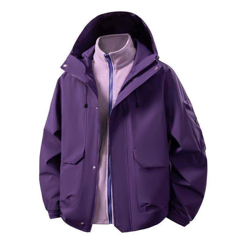 Outdoor Mountaineering Clothing Three-in-one Mountaineering Jacket Waterproof and Windproof for Men and Women