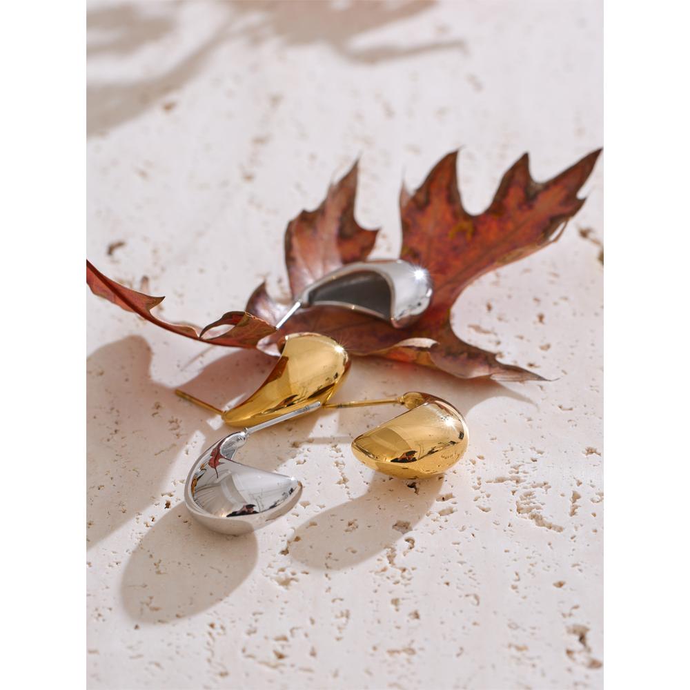 Eetit Серьги из нержавеющей стали 316L в форме буквы C, полупустые, гладкие, металлические, для повседневной носки, модные ювелирные изделия, аксессуары