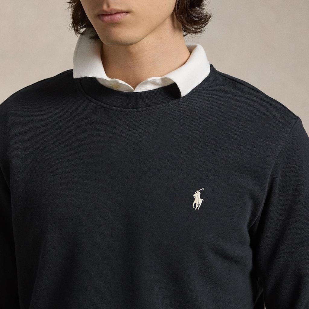 Polo Ralph Lauren FW24 Однотонный с вышивкой маленького пони Свитшот с круглым вырезом и длинными рукавами Мужской свитшот Черный MNPOKNI16823979-001