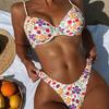 Женский купальник на косточках с принтом, сексуальный цельный купальник с открытой спиной и низкой талией, бикини, пляжная одежда, купальные костюмы