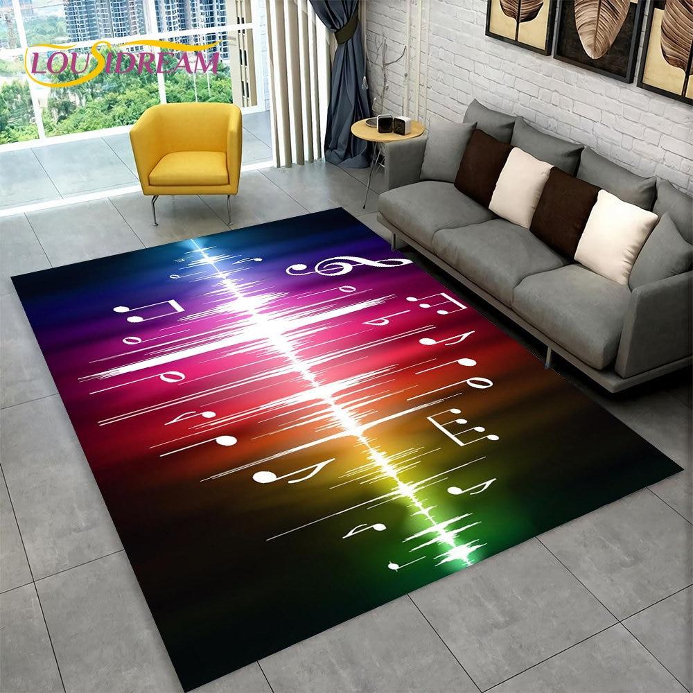3D-музыка, музыкальная нота, фортепианное искусство, большой ковер, ковер для гостиной, спальни, дивана, коврик для двери, детский нескользящий напольный коврик
