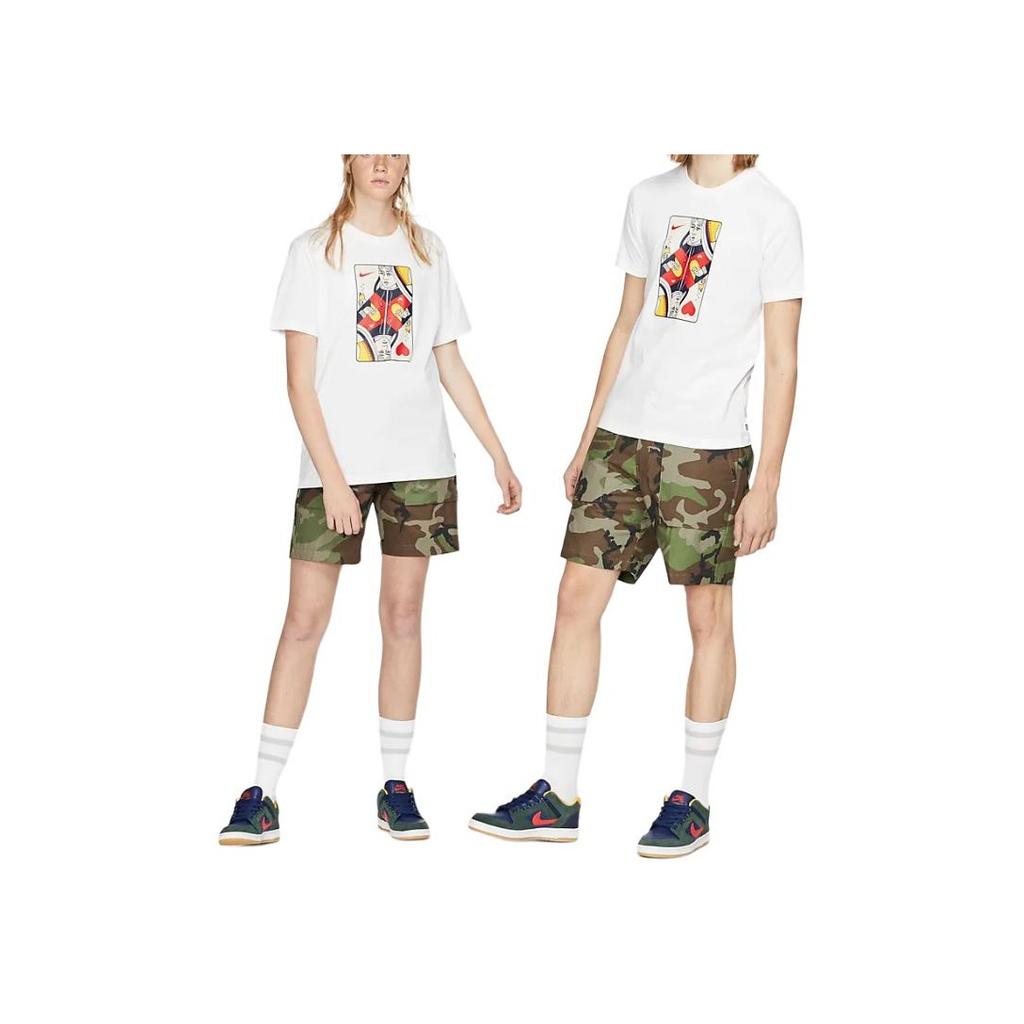 Nike Мужская футболка с коротким рукавом SB Skateboarding с круглым вырезом, белые AQ4506-100