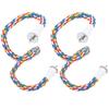 2Pcs Bird Rope Perches Cotton Brightly Colored Parrot Swings Spiral Stand Chew Toy with Fixing Screws 60cm 80cm 105cm Optional