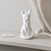 Скульптура кошки, 3D-печать, матовый белый, настольный декор с художественными линиями, домашние украшения для полки, минималистичный декор, подарок для любителей кошек