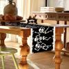 1pc Black Halloween Table Runner Skeleton Printed Table Runner Waterproof Durable Tablecloth for Halloween Home Party Decoration
