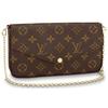 Сумка-клатч Felicie Pochette Classic Monogram из канвы с покрытием и кожи, трехкомпонентная, на цепочке, женская, на плечо, коричневая, M61276