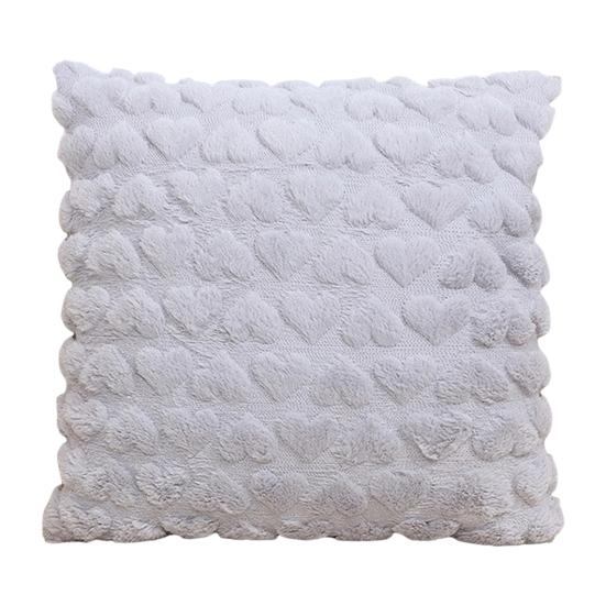 Наволочка с 3D-узором в виде сердца, короткая плюшевая наволочка со скрытой застежкой-молнией