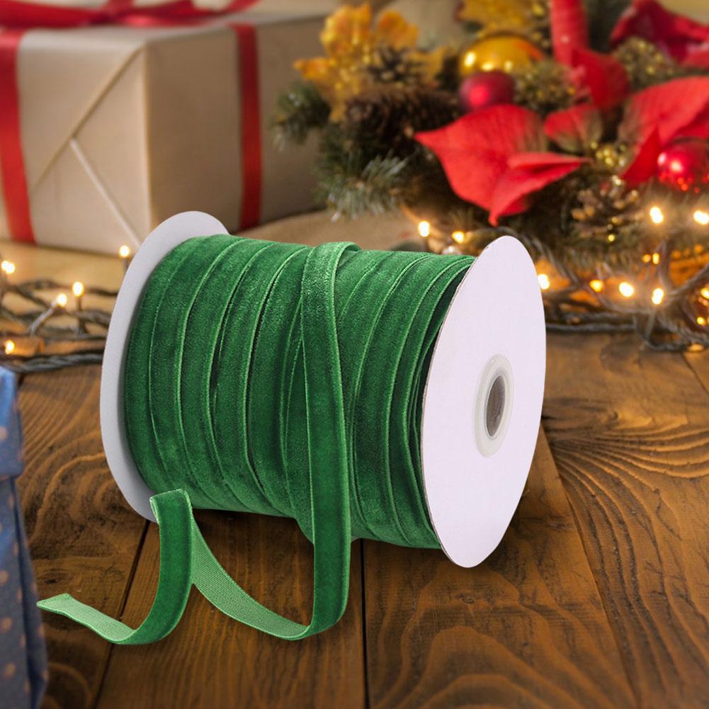 50 Yards Velvet Ribbon Velvet Christmas Ribbon Velvet Ribbon Spool for Wedding Christmas Party Wrapping DIY Crafts