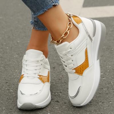 Модная спортивная обувь для женщин с толстой подошвой, увеличивающая рост, повседневная обувь, женские кроссовки большого размера