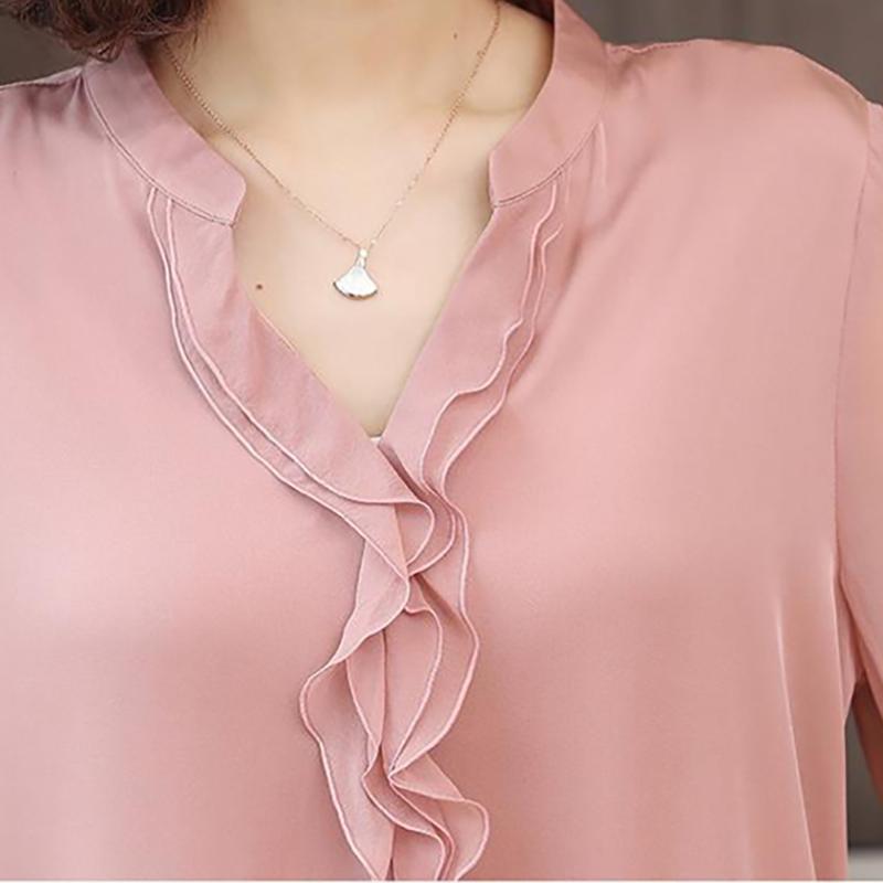 Shirt Women's Fashion Small Shirt Middle Age Loose Thin Medium Sleeve Top Women's Shirt Fashion