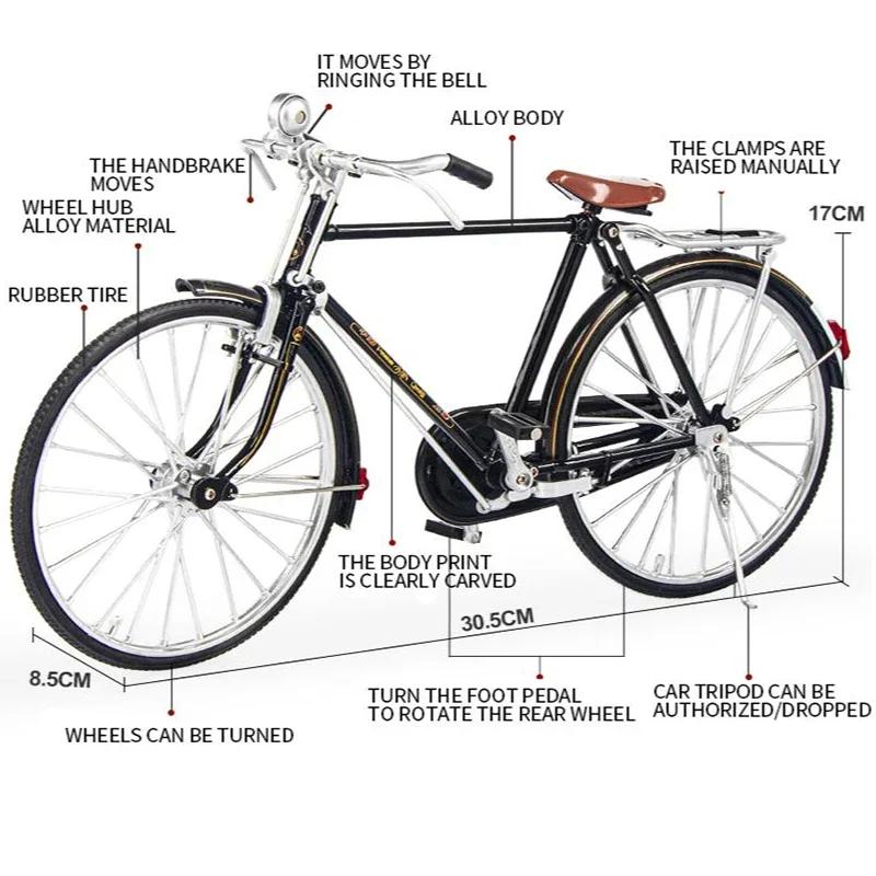 1:6 Ретро Классический Два Восемь Большой Бар Мини Сплав Модель Велосипеда Литой Металлический Велосипед Взрослый Симуляция Коллекция Подарок Игрушка Мальчик Гонки