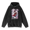 Heavyweight 440g Washed Vintage Naruto Anime Hoodie Men Streetwear Cotton Sweatshirt