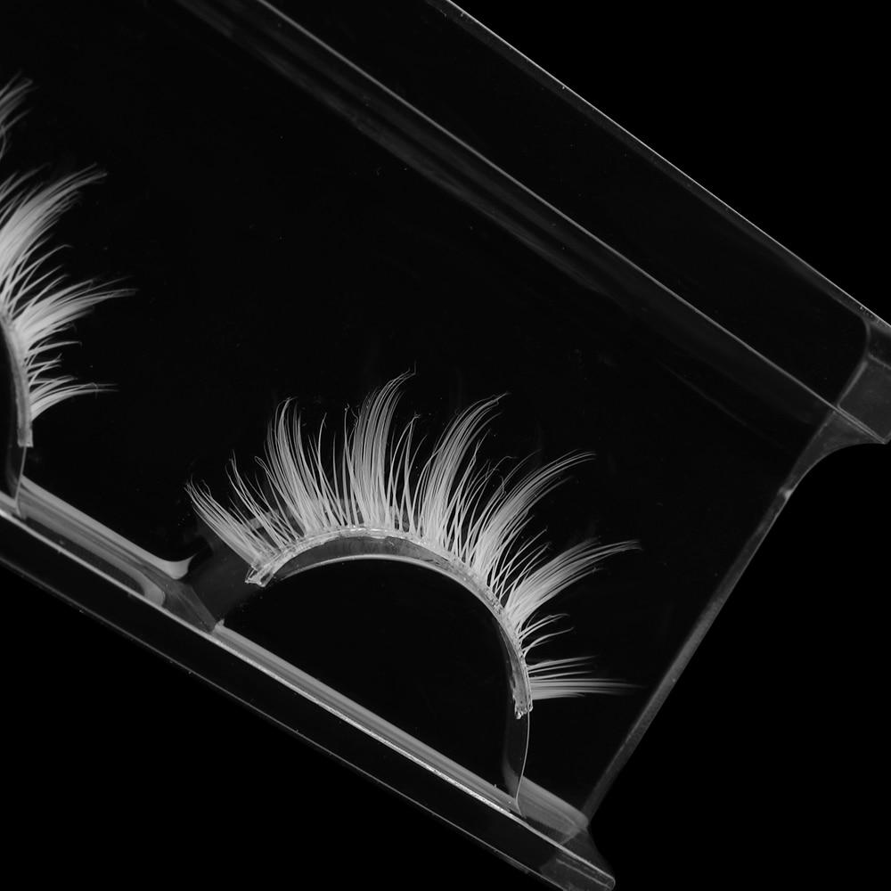 1 Pair Hot Fashion White Eyelashes Cosplay Makeup Natural Long Eyelashes Extension Cross Strip False Eye Lashes Beauty Makeup Tools