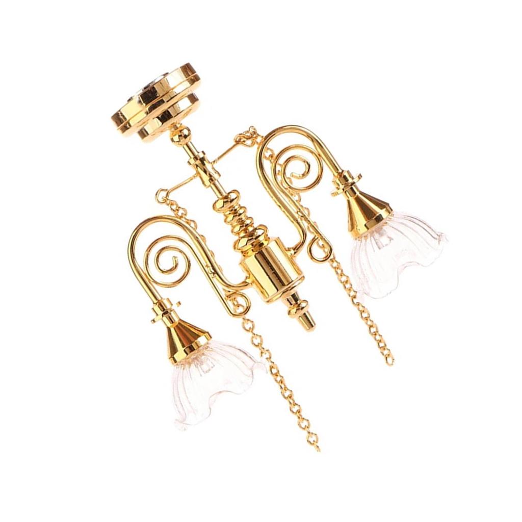 1/12 Scale Dollhouses Chandelier Miniature Furniture Pretend Play for Kids Doll House Furniture Model for Dollhouses