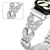 For Garmin Venu 2 Band Butterfly Rhinestones Decor Silver Alloy Metal Watch Strap