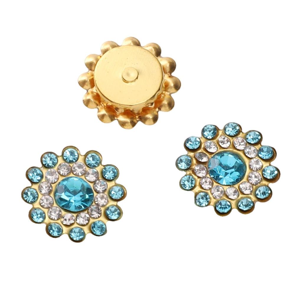 Plastic Spray Plated Snowflake Circular Gold Dot Diamond Sewing Tool Decorative Button Scrapbooking Garment DIY Apparel Accessories