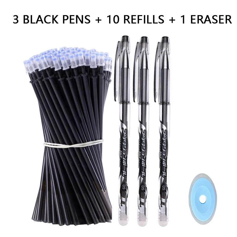 0,5 мм Коллекция стираемых гелевых ручек Черная Синяя Красная Ручка и стержень с чернилами Kawaii Ручки Моющийся корпус Школьные Офисные Принадлежности Канцелярские товары