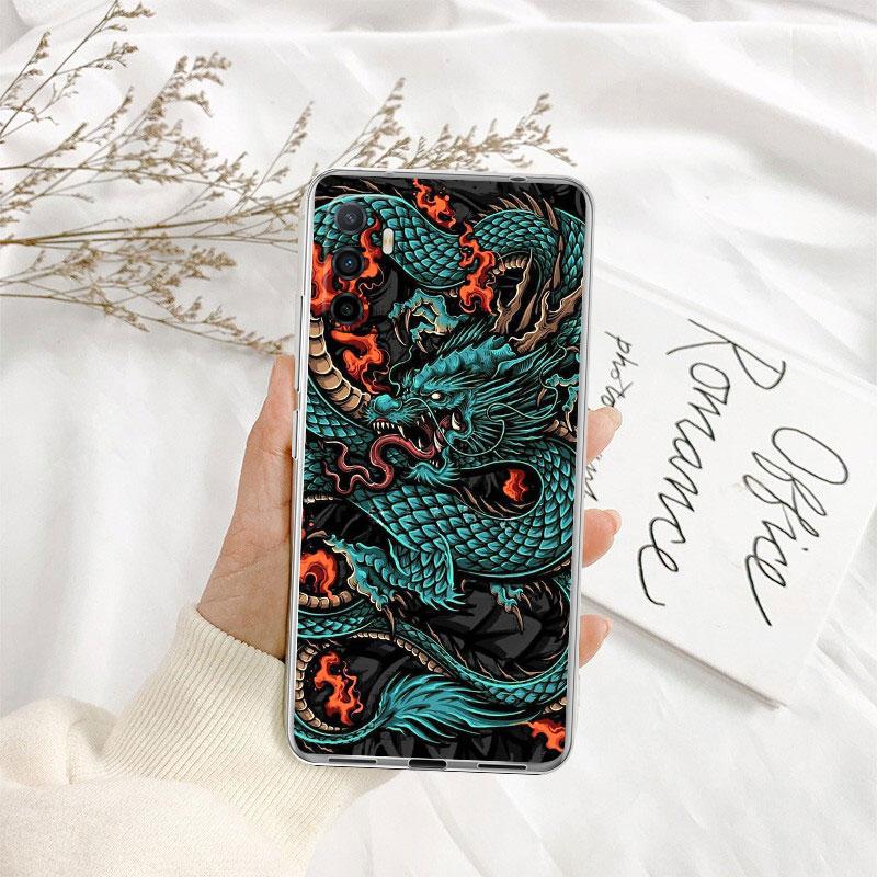 IK23 Chinese Dragon Transparent Phone Case for Motorola Moto G40 G04 G05 One Ace Action  Fusion + Plus Hyper Macro Vision Zoom