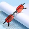 Women Travel Metal Frame Punk Sun Glasses Shades Small Rectangle Sunglasses UV400 Protection