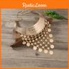 Fashionable Ethnic Style Multi Layer Tassel Design Metal Collar Necklace For Women