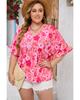 Azura Exchange Блуза Babydoll большого размера с цветочным принтом и оборками в пол