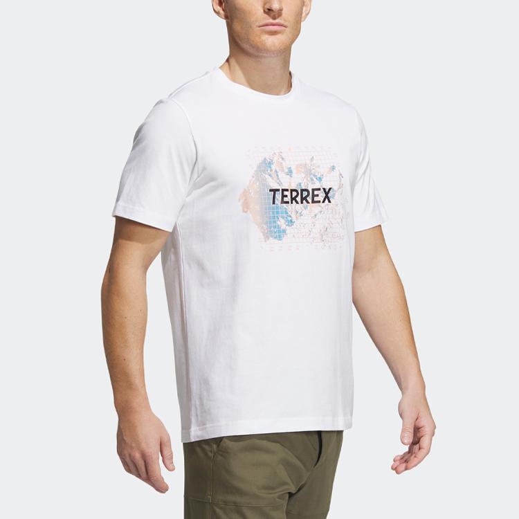Adidas T Shirts Men's White Crew Neck Moderate Straight Fit IB8691