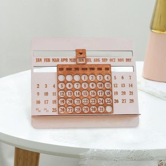 2025 Perpetual Calendar Деревянный Настольный Календарь 12 Месяцев Настольный Слайдер Календарь Для Домашнего Офиса Школы Декор