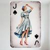 Винтажная табличка из металла "Валет пик" с изображением сексуальной женщины, ретро, с эффектом старения, декор стены с игральными картами для бара, дома, кафе, арт, 8x12 дюймов