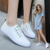 Summer Running Shoes Women's Flat Shoes Casual Shoes Soft Bottom Pu Leahter Shoes White